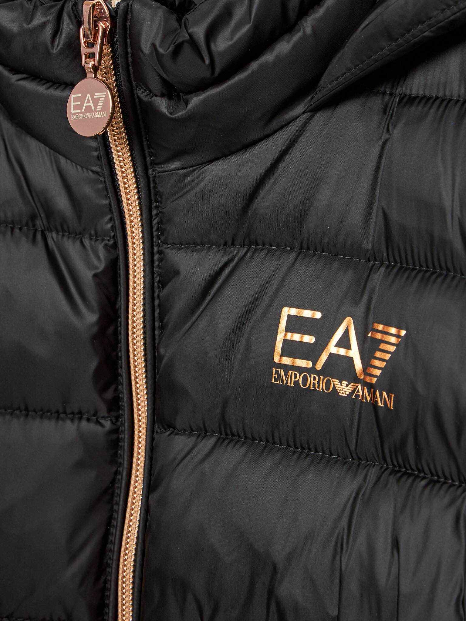 Black Gold Ea7 Women's Down Jacket Blusão Emporio Armani-EA7