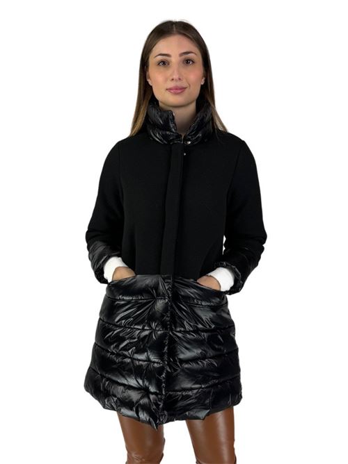 CAPPOTTO LUNGO IN PANNO+NYLON CANGIANTE MARKUP | MW564034/NERO