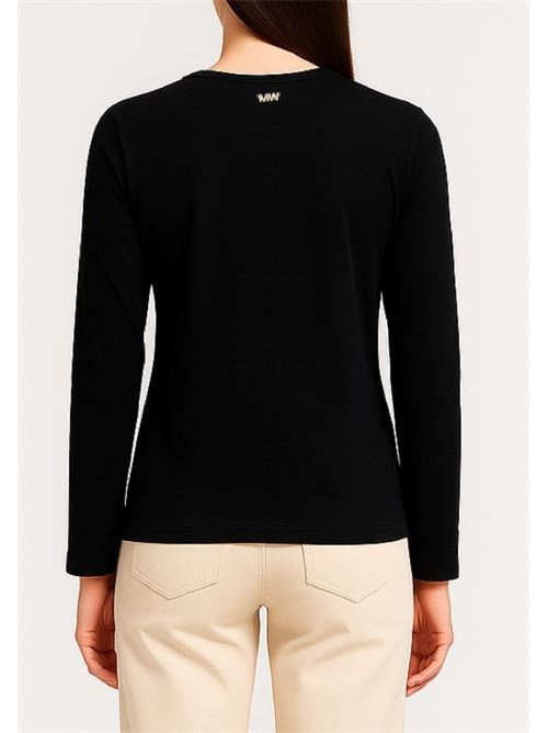 T-SHIRT IN VISCOSA CON SPACCHI MARKUP | MW9610007/NERO