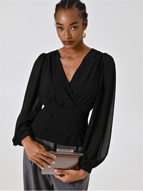 FSTYLE AI9065-B BLUSA SFIANCATA RINASCIMENTO | CFC0125687003/B001