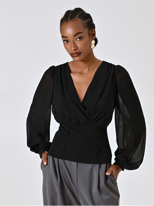 FSTYLE AI9065-B BLUSA SFIANCATA RINASCIMENTO | CFC0125687003/B001