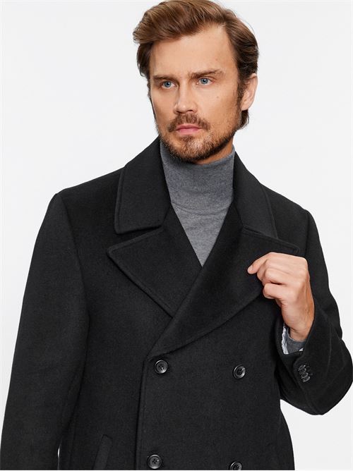 BEL AIR MELTON WOOL PEACOAT GUESS | M3BL40WFO00/JBLK