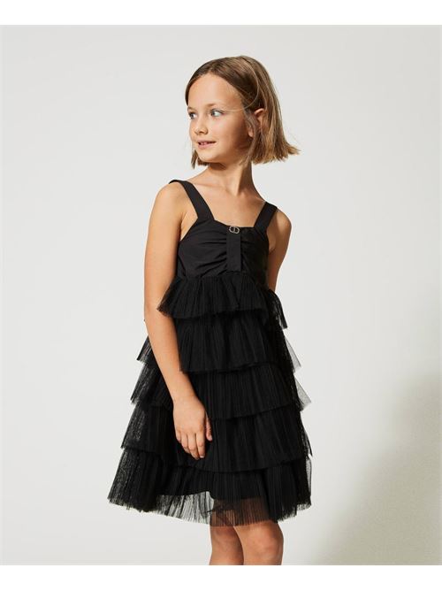 ABITO CORTO A BALZE IN TULLE CON CORPINO IN TAF TWINSET | 231GJ2Q90/0006