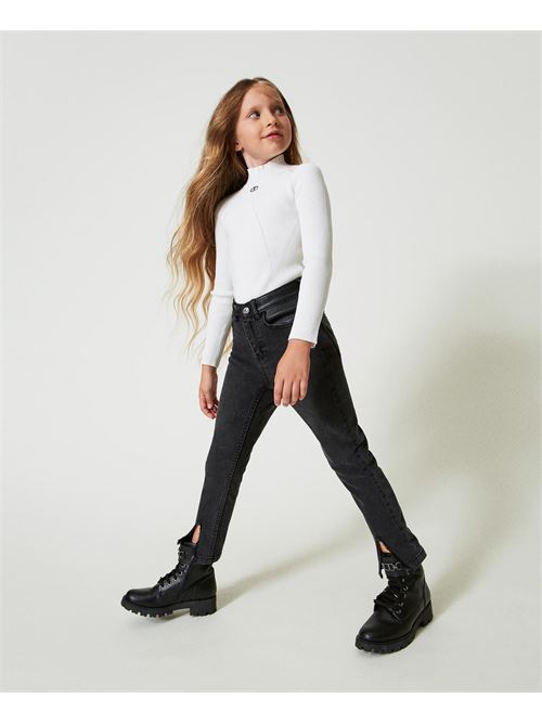 SKINNY IN DENIM BLACK C/DETTAGLI SPALMATI TWINSET | 242GJ2271/11835