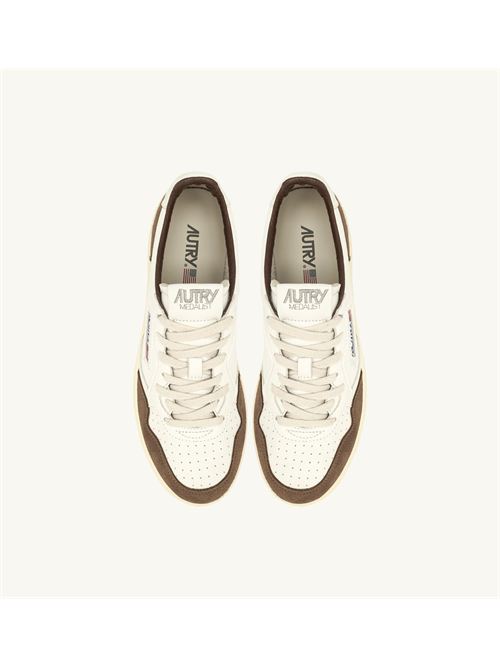 Sneakers Medalist basse in pelle bianca con inserti in suede AUTRY | AULM-GS34/WHITE-CIGAR