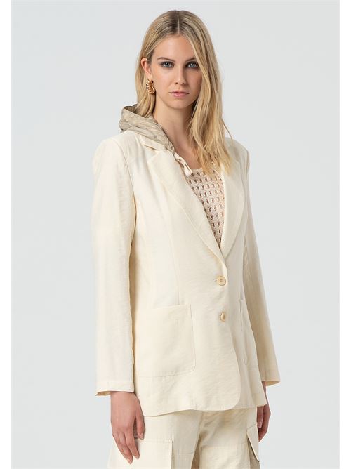 LONG HOODED BLAZER BUTTER FRACOMINA | FJ25SJ3001W42601/B59