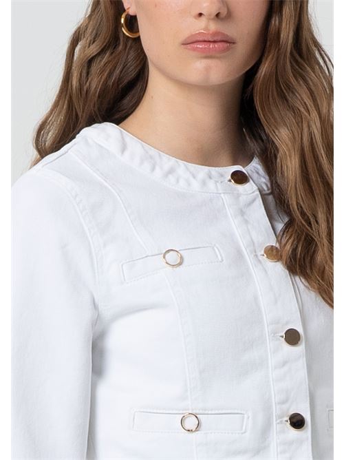 BULL DENIM CHANEL JACKET WHITE FRACOMINA | FR25SJ4004W61501/278