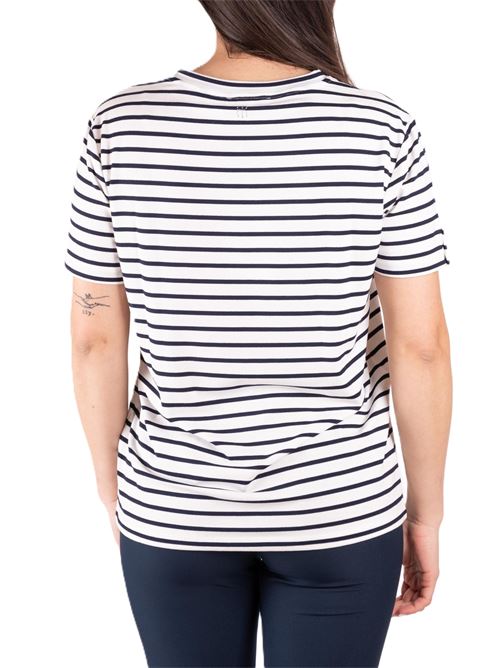 LOOSE STRIPED T-SHIRT CREAMBLUE FRACOMINA | FR25ST3045J47901/A52