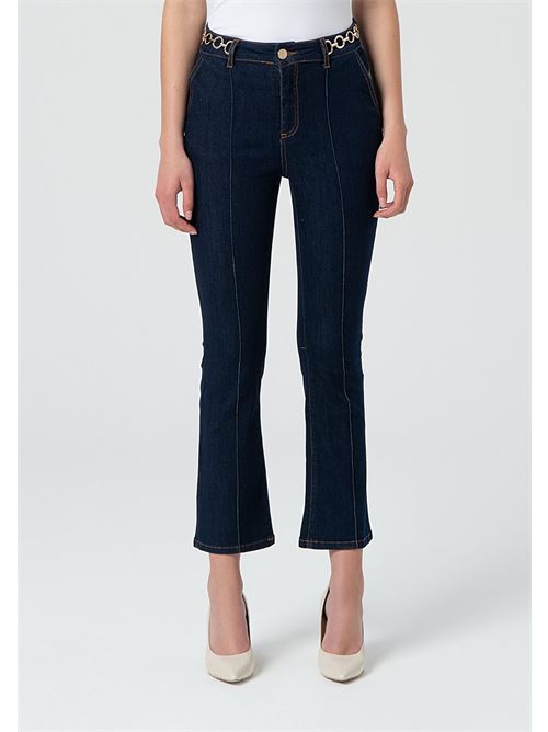 DENIM CROPPED CAPRI PANT RAWWASH FRACOMINA | FR25SV9009D46093/L23