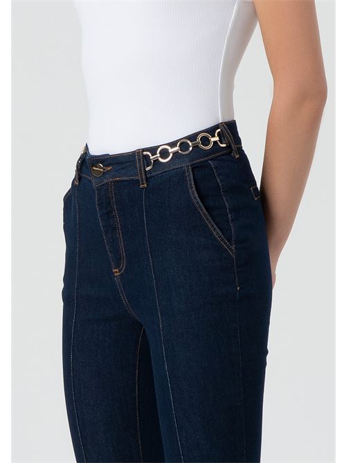 DENIM CROPPED CAPRI PANT RAWWASH FRACOMINA | FR25SV9009D46093/L23