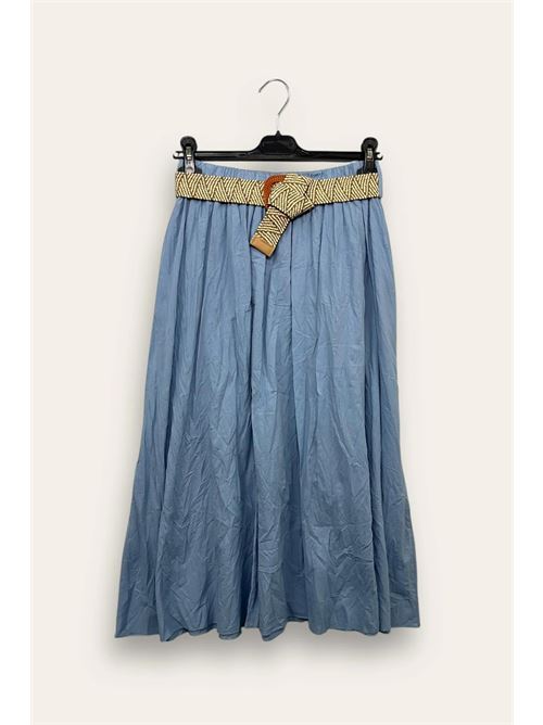 Gonna in cotone stroppicciata LOVEme | CH-12875/Azzurro