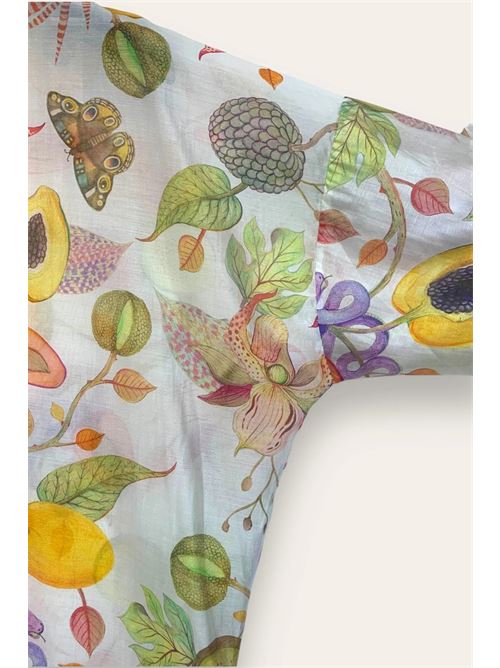 Camicia misto tencel in fantasia LOVEme | EL-12858/Bianco