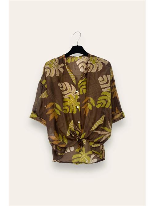 Camicia seta e cotone in fantasia LOVEme | MH-12889/Moro