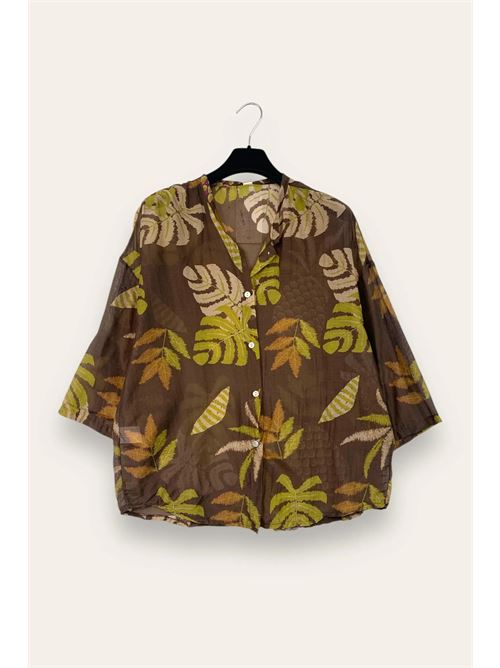 Camicia seta e cotone in fantasia LOVEme | MH-12889/Moro