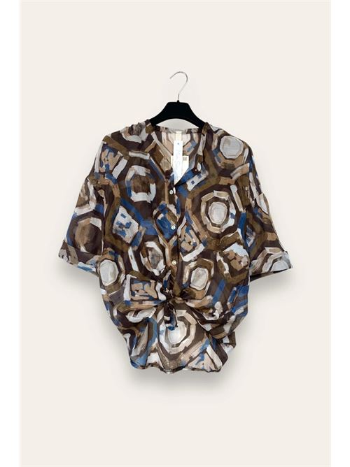 Camicia seta e cotone in fantasia LOVEme | MH-12890/Moro