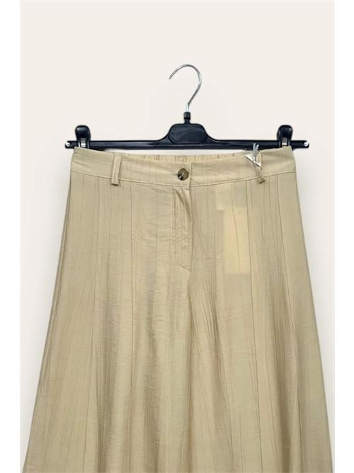 Pantalone a palazzo in viscosa goffrata LOVEme | MT-12483/Beige
