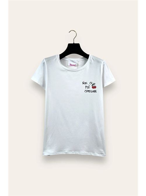 T-shirt con scritta non si può spiegare LOVEme | TI-11538/Bianco