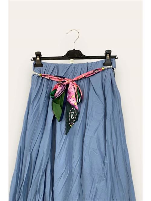 Gonna effetto stropicciato in mussola di cotone LOVEme | VA-12565/Azzurro