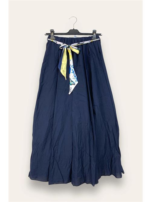 Gonna effetto stropicciato in mussola di cotone LOVEme | VA-12565/Blu