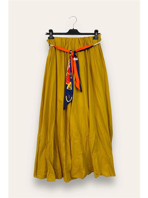 Gonna effetto stropicciato in mussola di cotone LOVEme | VA-12565/Giallo