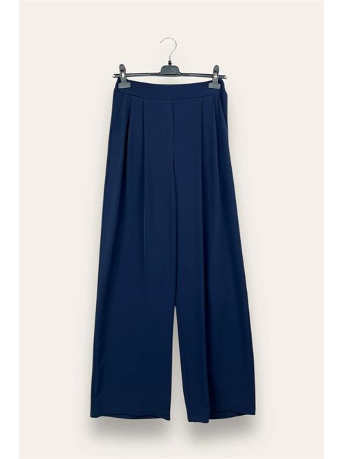 Pantalone fluido a palazzo, elastico retro vita LOVEme | ZC-11057/Blu