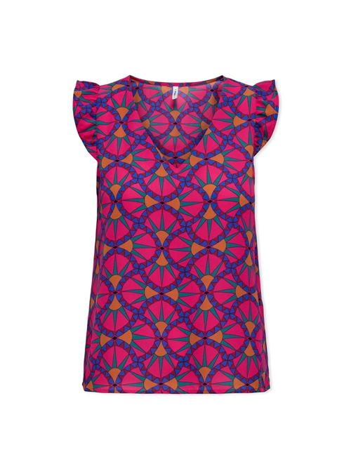 ONLALMA LIFE POLY S/S ELINA TOP AOP ONLY | 15290791/Cabaret
