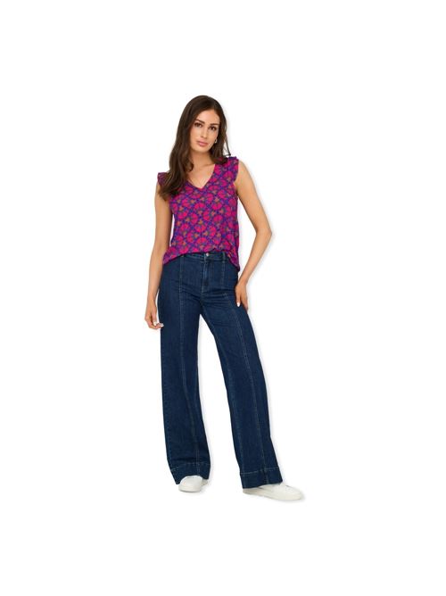 ONLALMA LIFE POLY S/S ELINA TOP AOP ONLY | 15290791/Cabaret