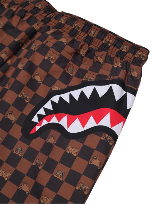 PEEKING CHARACTER CHECK SWIM SPRAYGROUND | 910SWM2031/BROWN