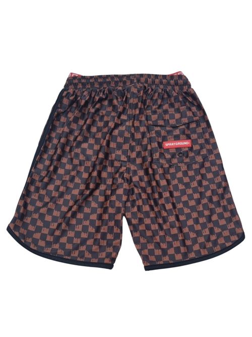 DRIP CHECKERED SWIM TRUNKSBROWN SPRAYGROUND | SPY1304BRWN/BROWN
