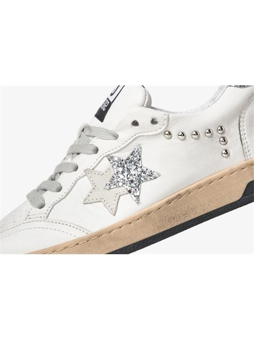 SNEAKERS WEEK STAR BIANCO/ARGENTO CON BORCHIE 2STAR | 2SD5028/064