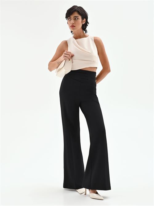 CFC 20264 G-PANTALONE VITA ALTA CON BOTTONI SCUBA RINASCIMENTO | CFC0020264002/B001