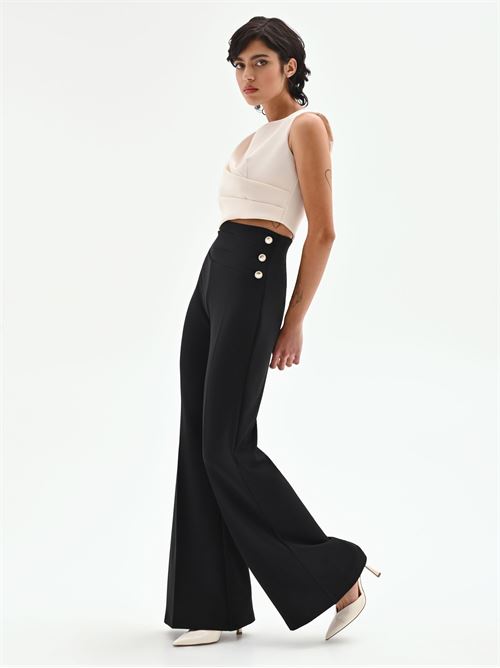 CFC 20264 G-PANTALONE VITA ALTA CON BOTTONI SCUBA RINASCIMENTO | CFC0020264002/B001