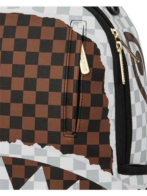 CREAM BROWN TEAR CHECK BACKPACK SPRAYGROUND | 910B8290NSZ/BROWN