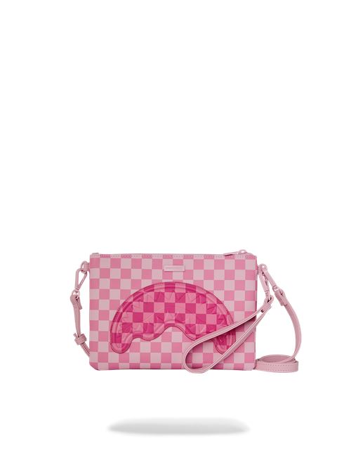 PINK SHARKS IN PARIS PATCHCROSSOVER CLUTCH SPRAYGROUND | 910B9014NSZ/CHECK