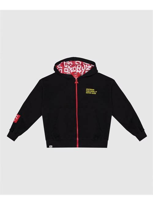 SHARK BASIC OVER FULLZIP HOODIE BLK SPRAYGROUND | SPY1385EBLK/BLACK