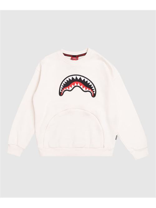 BEAR IN THE POCKET IVORY OVER CREWNECK SPRAYGROUND | SPY1390E/IVORY