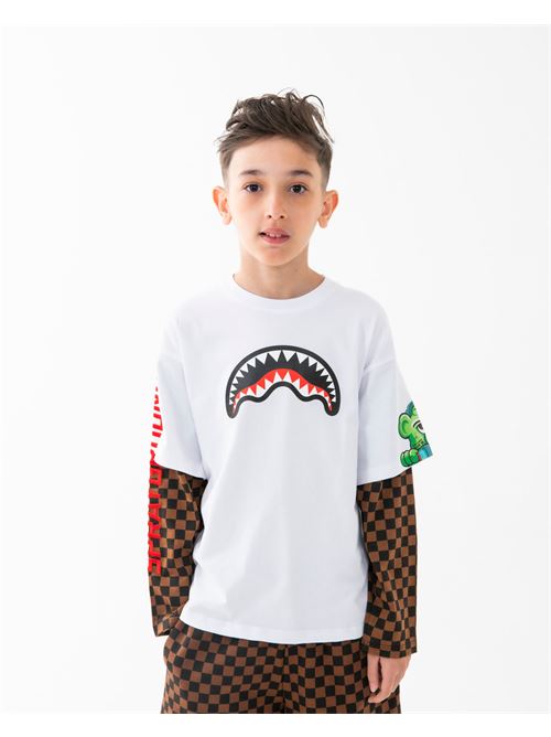 CATCH BEAR DOUBLE T-SHIRT SPRAYGROUND | SPY1395/CHECK