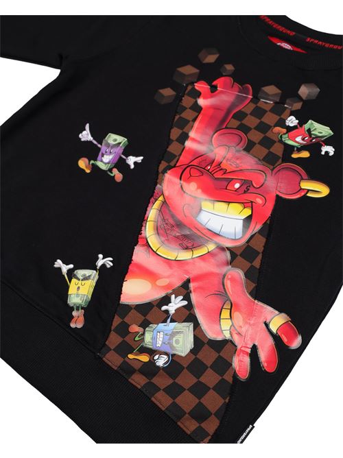 GET OUT BEAR REGULAR CREW BLK SPRAYGROUND | SPY1425EBLK/BLACK