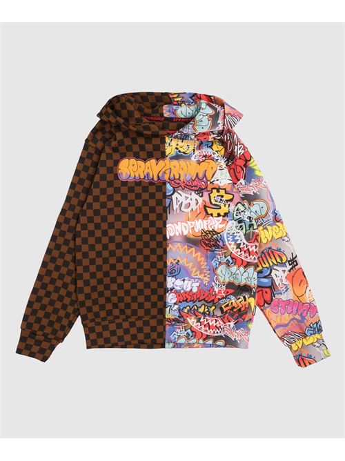MAKES THE WORLD GO ROUND SPLIT REGULAR HOODIE SPRAYGROUND | SPY1437E/CHECK
