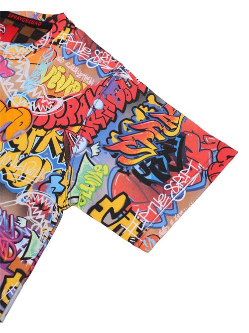 MAKES THE WORLD GO ROUND SPLIT REGULAR T-SHIRT SPRAYGROUND | SPY1438/CHECK