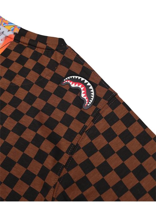 MAKES THE WORLD GO ROUND SPLIT REGULAR T-SHIRT SPRAYGROUND | SPY1438/CHECK