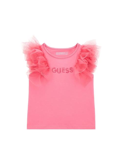 SS T-SHIRT W/MESH GUESS | K4GI22K6YW1/G6M4