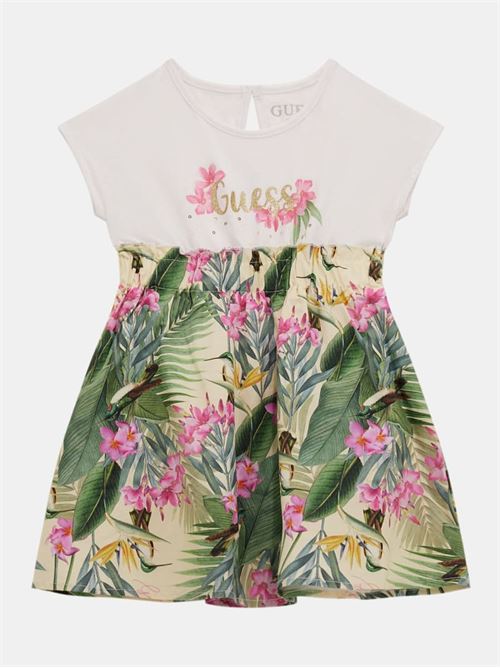 MIXED FABRIC SS DRESS GUESS | K4GK22K6YW0/G011