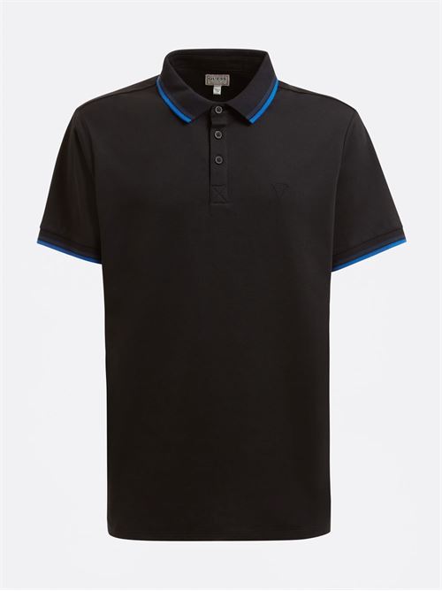 SS SPORTS PIQUE TRNGL POLO GUESS | M2GP34KARS0/JBLK