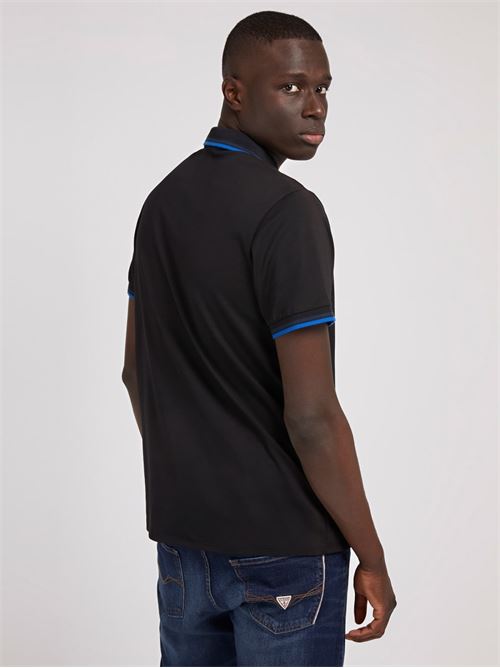 SS SPORTS PIQUE TRNGL POLO GUESS | M2GP34KARS0/JBLK