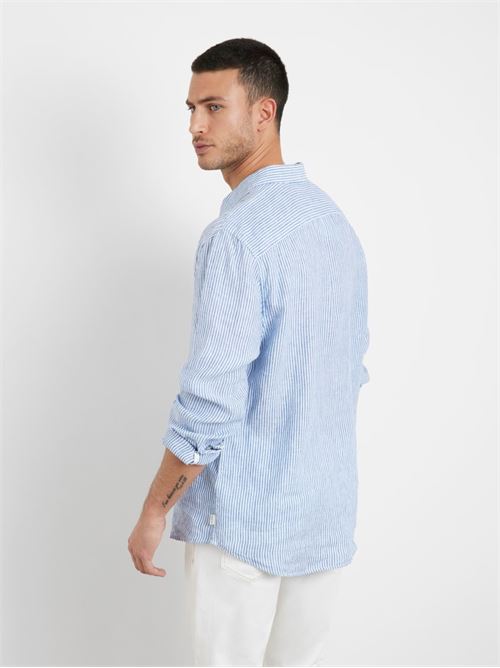 LS NAUTICAL STRIPE LINEN SHIRT GUESS | M3GH29WFA00/F73J