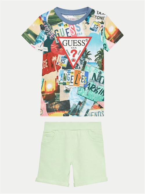SET SS T-SHIRT+ACTIVE SHORTS GUESS | N4GG12K8HM3/P9IC