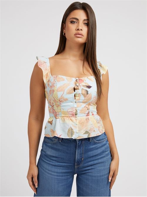 SL CARINE PEPLUM TOP GUESS | W3GH58WFC40/P7FU