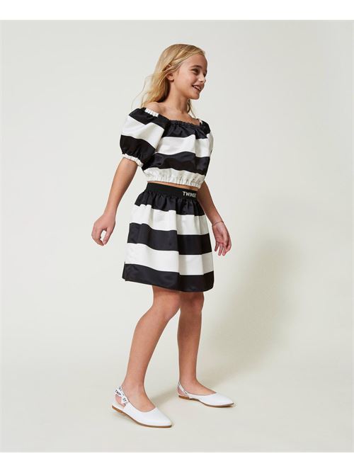 BLUSA IN RASO STAMPA RIGHE TWINSET | 241GJ2110/11294