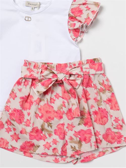 COMPLETO (T-SHIRT JERSEY+SHORTS POPELINE ST.FIORI) TWINSET | 241GJ221E/11385